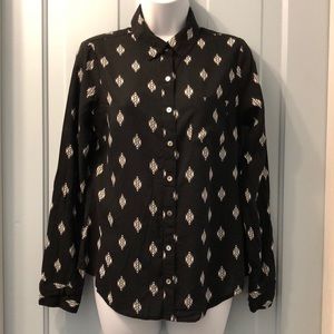 Forever 21 black white blouse NWT size small